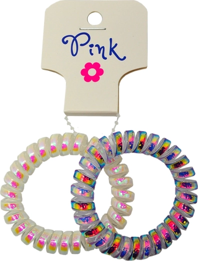 Elastici per capelli PINK viola e perlati (2 pz)