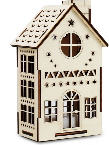 Grande casetta in legno Osservatorio con candela LED