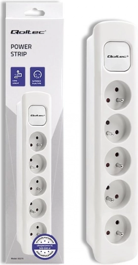 Power Splitter with 5 Sockets White