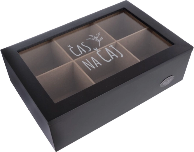 Tea Bag Caddy – Wood and Glass, Black