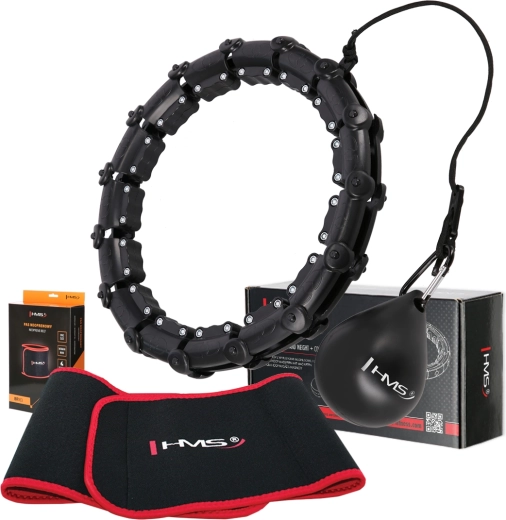 HMS masážní hula hoop se závažím a zeštíhlujícím páskem