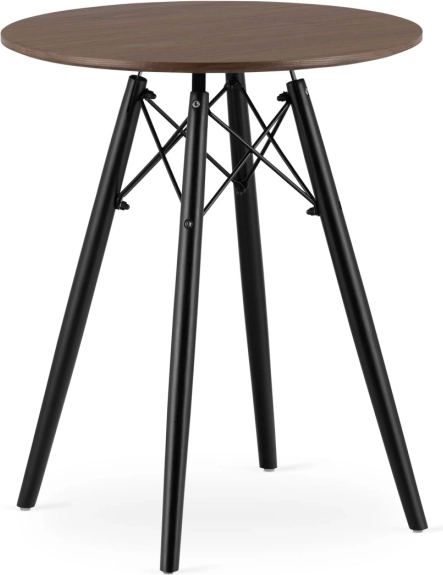 Tavolino da caffè moderno scandinavo con piano marrone rotondo