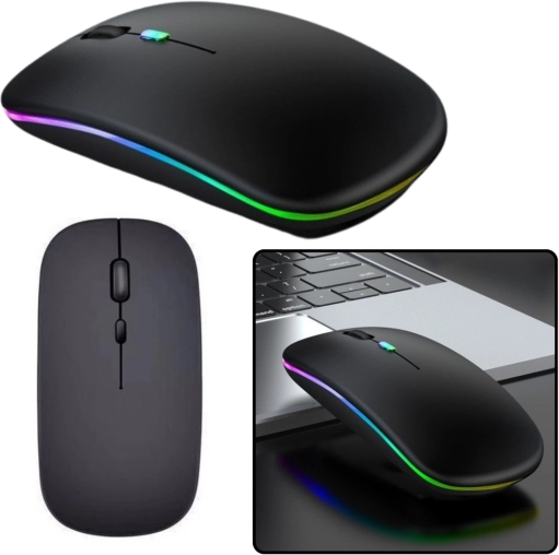 Vezeték nélküli ergonomikus egér fekete