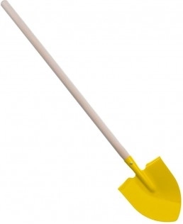 Gul børnespade med træskaft 83 cm – spids