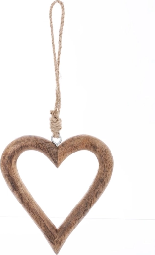 Cœur décoratif suspendu mango 15 cm