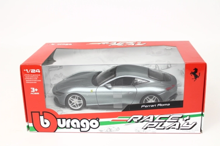 Bburago Ferrari Roma šedý model auta v měřítku 1:24