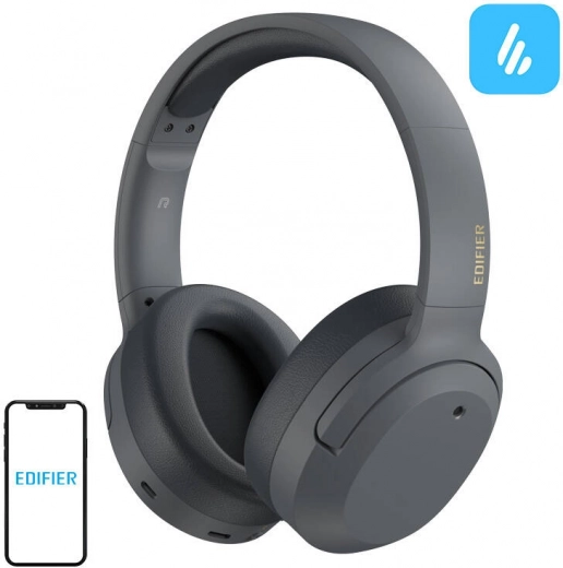 Edifier W820NB Wireless Headphones with ANC, Gray