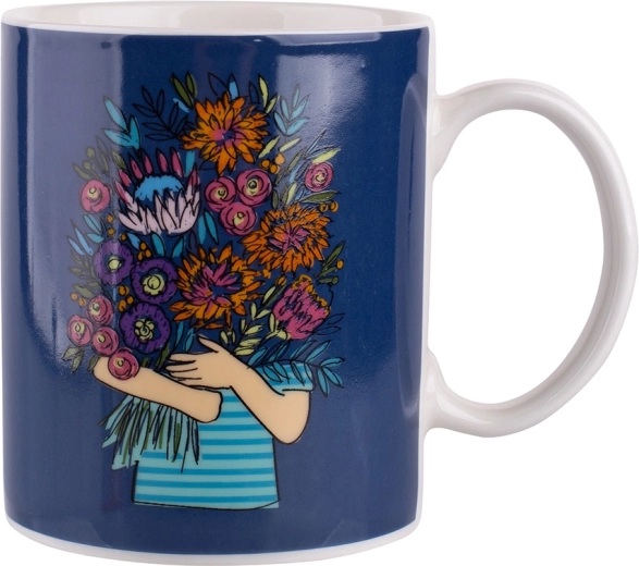 Eenvoudige mok 300 ml met decor ‘granaatappelboeket’