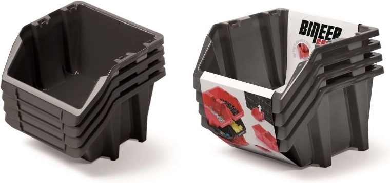 Set di contenitori Bineer Short, 4 pezzi, 272 × 238 × 236 mm, nero
