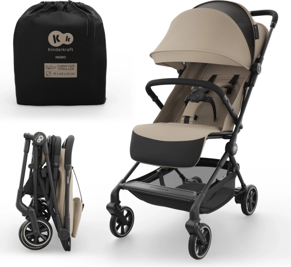 KINDERKRAFT Nebo Soft Beige podróżny wózek spacerowy do samolotu