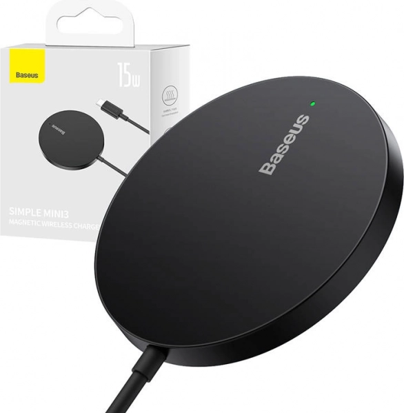 Magnetic Wireless Charger Baseus Simple Mini3 15W Black