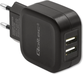 Network Charger Qoltec 17W 2xUSB