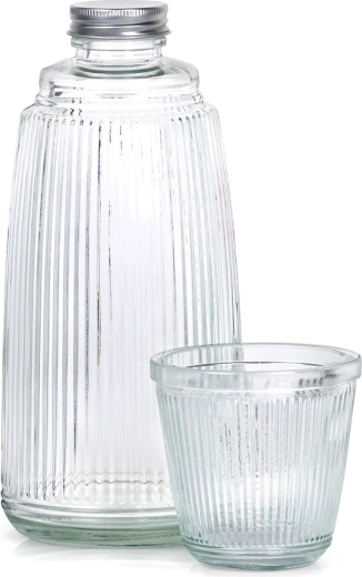 Steklena karafa s kozarcem 1 l + 220 ml, 2-delni set