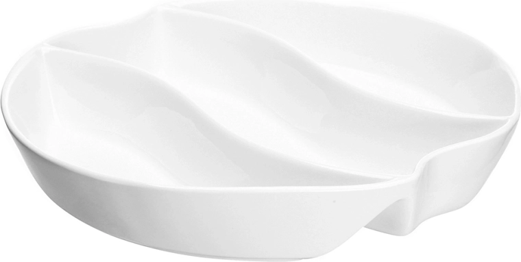 Opdelt porcelænsserveringsfad 25 cm, 3 rum