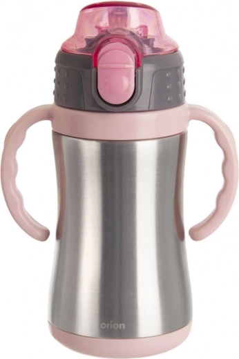 Dětský termo hrnek z nerezové oceli růžový 300 ml