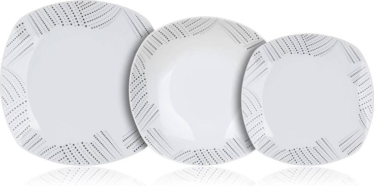 Elegant square shape with subtle decor