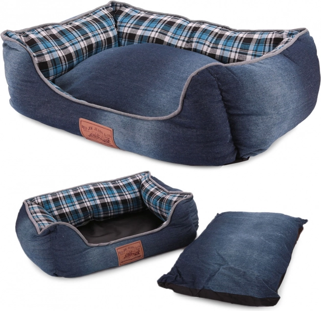 Pet bed for dogs and cats with removable cushion L