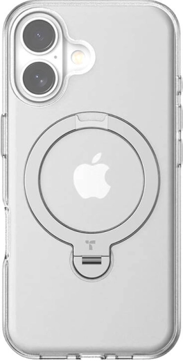 Torras Ostand Spin ovitek za iPhone 16 Plus prozoren