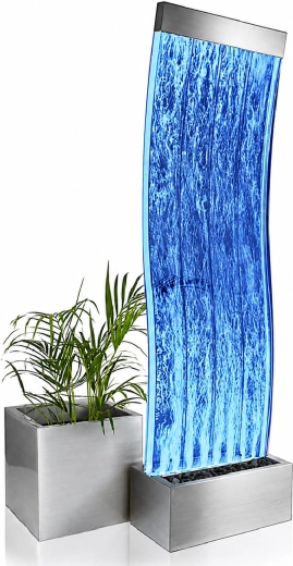 Mur d’eau à bulles autoportant avec éclairage LED 183 × 50 × 28 cm