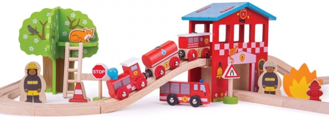 BIGJIGS RAIL Wooden Railway – Fire Station