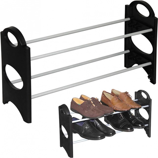 Expandable shoe rack for 6 pairs of shoes