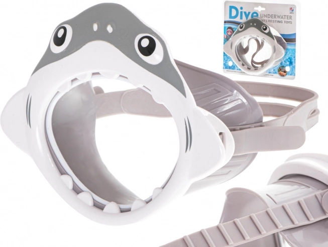 Children's diving mask with shark motif