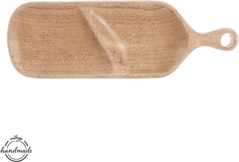 Vassoio da portata in legno di mango con scomparti 40,5 × 14 cm