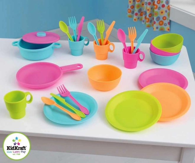 KidKraft set di stoviglie per bambini Bright, 27 pezzi