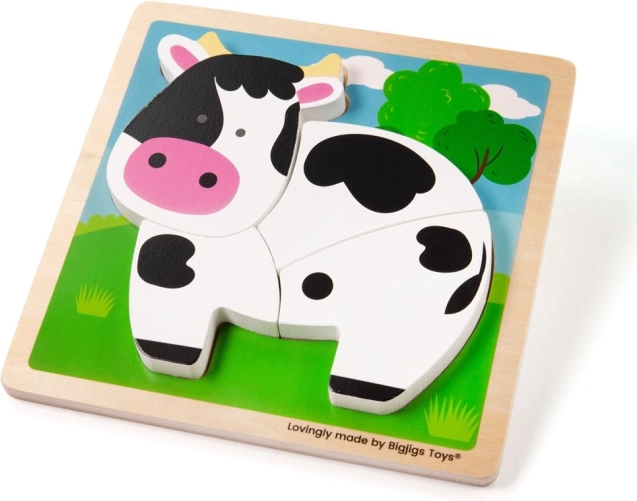 Wooden insert puzzle cow