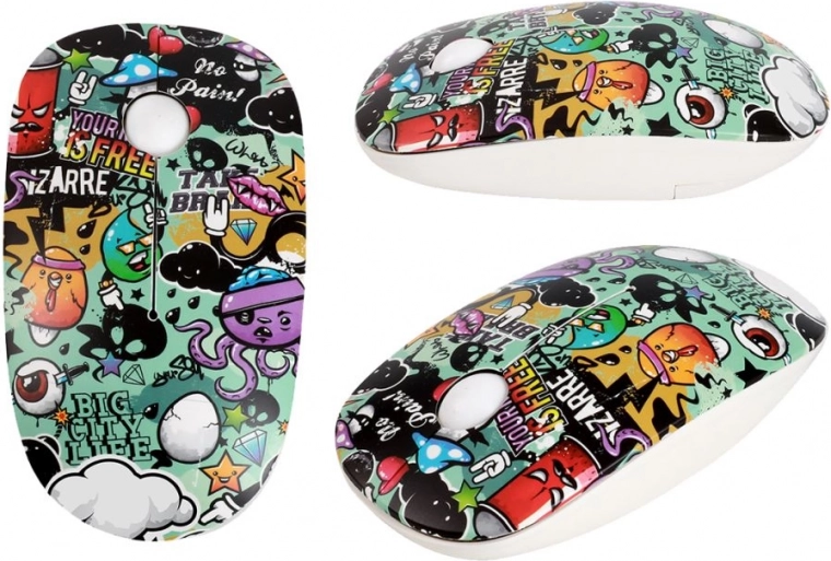 Mouse wireless con design Graffiti 1600DPI