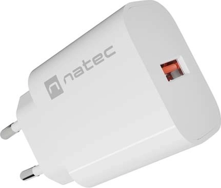 Natec Ribera caricatore da rete 1× USB-A 18 W bianco