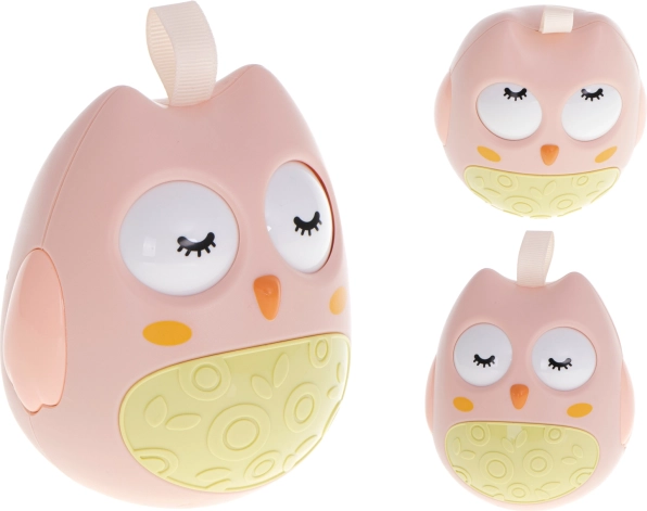 Sensory rocking owl for babies – Pink