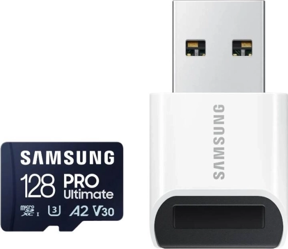 scheda di memoria samsung microsdxc pro ultimate 128 gb, 200 mb/s, uhs-i u3 v30 a2