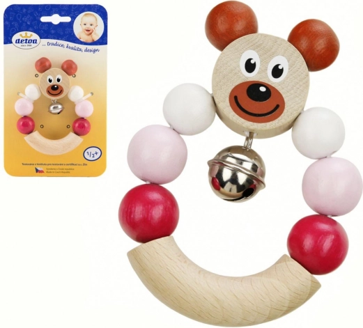 Detoa rattle bear pink