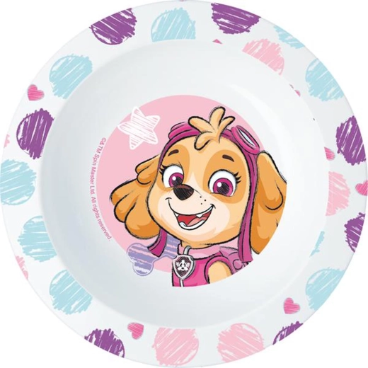 Plastic kom PAW PATROL 16 cm roze