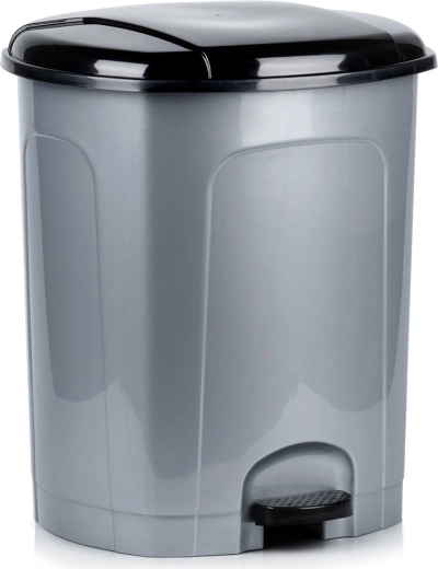 Plastični koš za odpadke s pedalom 50 l, siv
