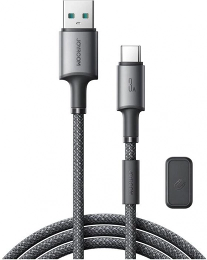 Joyroom cavo USB–USB‑C 1,2 m con clip magnetica, ricarica rapida 3A, grigio
