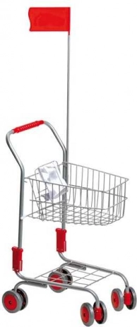 small foot shopping cart for kids silver