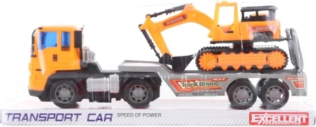 Vrachtwagen met graafmachine
