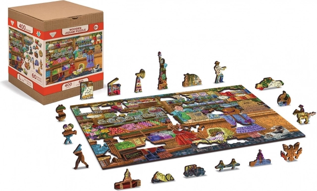 Puzzle in legno bifacciale WOODEN CITY Avventura dolce 2in1, 1000 pezzi