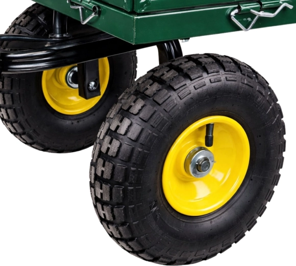 Pneumatic wheels for smooth terrain passage