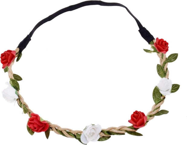 Cerchietto floreale Biało‑Czerwoni – fascia floreale rosso‑bianca per tifosi