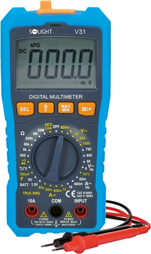 Solight digitales Multimeter True RMS mit NCV und Temperaturmessung