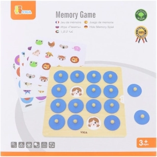 Gioco di memoria in legno VIGA con immagini – Montessori, 10 carte