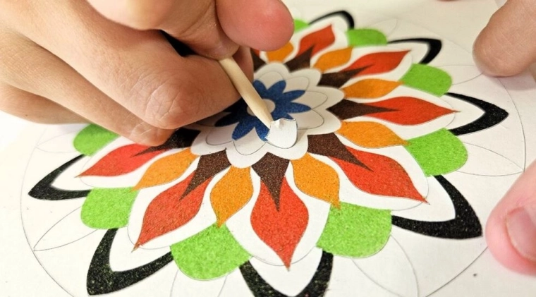 Self-adhesive mandala for precise and easy creating