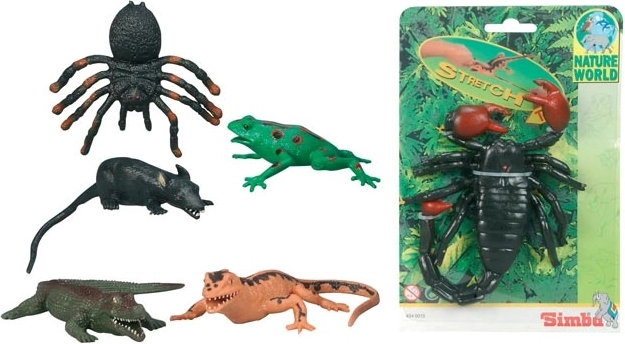 Rubber stretchy critters 6 types 20–30 cm