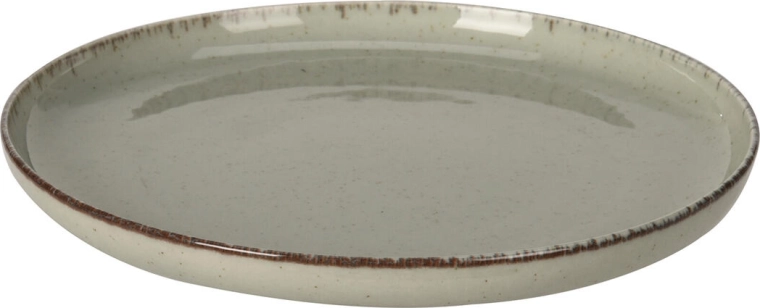 Porcelain dessert plate 19 cm with light green and brown rim
