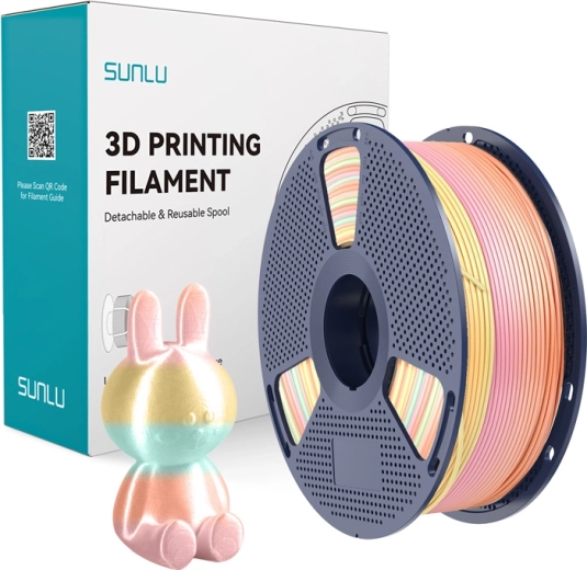 Sunlu PLA+ Silk Rainbow filament 1.75 mm 1 kg