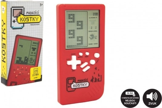 Digital Game Falling Blocks Puzzle plastic 7×14 cm battery-powered with sound – Red