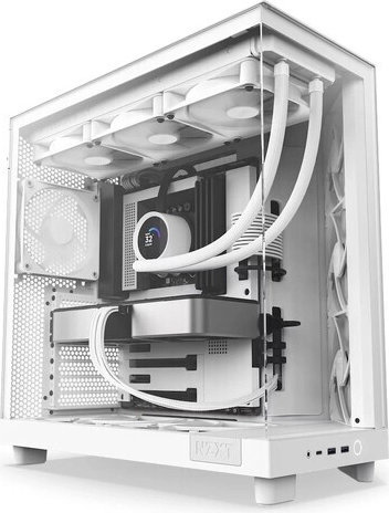 case per computer NZXT H6 Flow bianco con finestra laterale